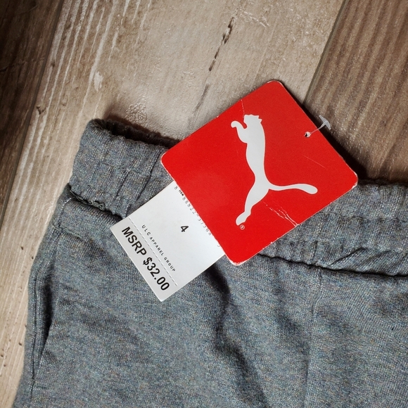 NWT Puma Boys SIze 4 Gray and White Logo Jogger Sweatpants - Picture 6 of 15